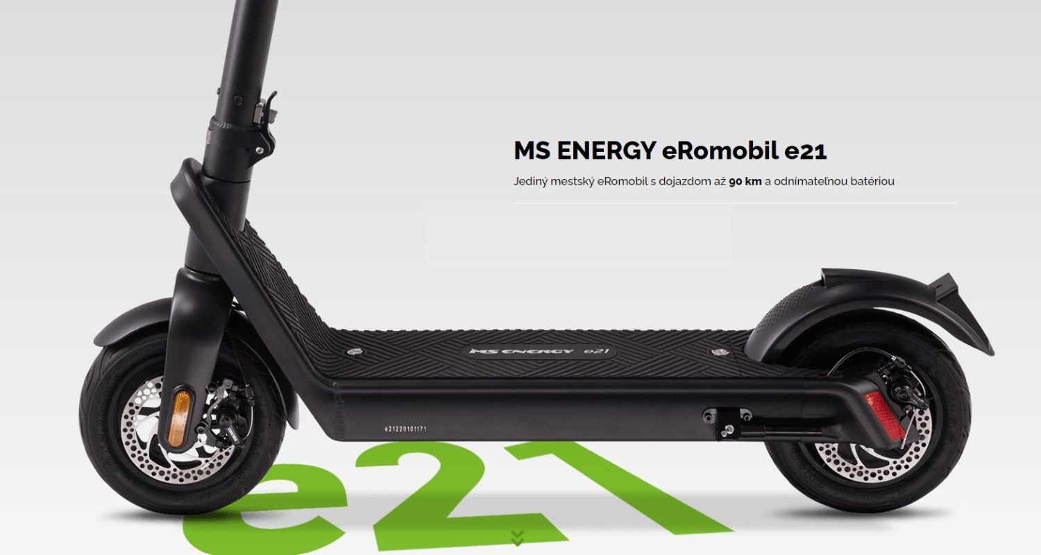 Elektrická kolobežka Ms Energy E scooter eRomobil e21 Black 1240217